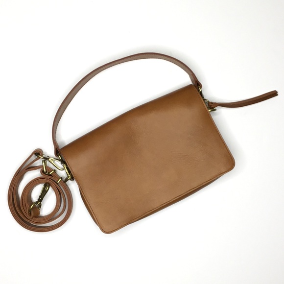 madewell leather flap convertible crossbody bolsa
